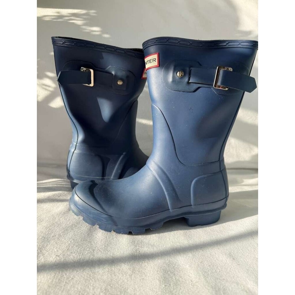 Hunter Original Short Rain Boots Navy Blue Women's US 6